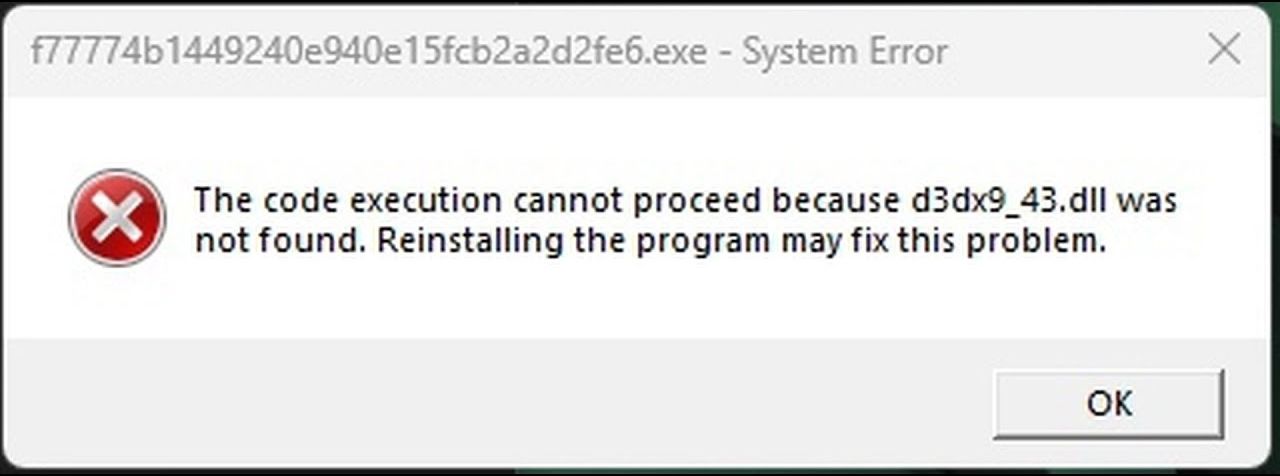The code execution cannot proceed because d3dx9_43.dll not found – Izzy ...