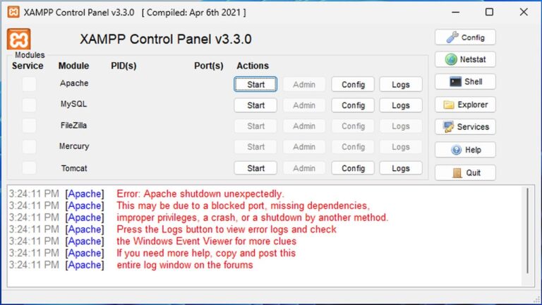 XAMPP Apache MySQL shutdown unexpectedly – Izzy Laif – video review ...
